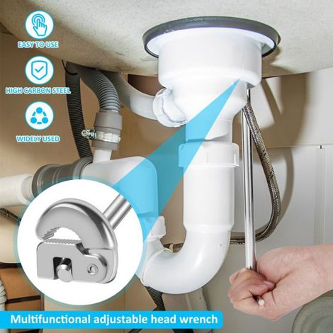 Outil pour l'installation de Robinets 10-32 mm Clé Robinet Clé de Lavabo pour Installations de Plomberie de Robinet D'évier (1/5)