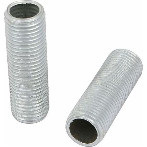 Raccordo tubo lampada con filettatura M10, lunghezza superficie 30 mm, asta filettata cava per apparecchi di illuminazione, parte di ricambio per lampade, ferramenta per luci, zincato argento, confezi (1/4)