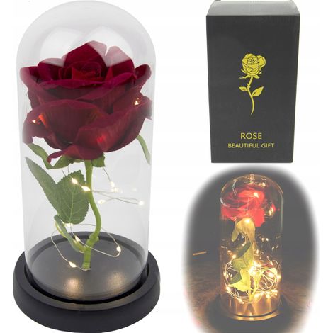 Flor de rosa eterna En el vaso una rosa brillante hermosa idea de regalo LED (1/5)