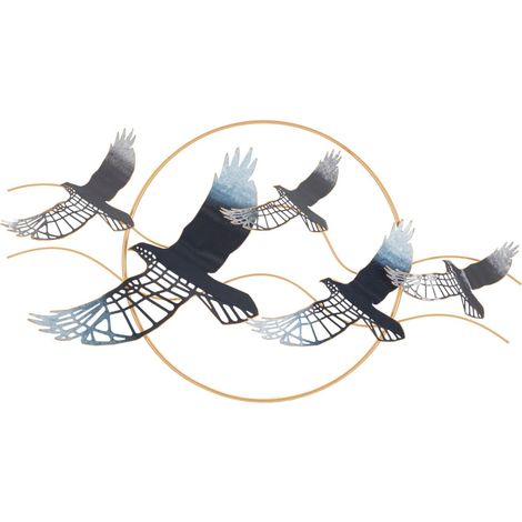 Panneau décoratif mural en fer multicolore, 91x7x50 cm – Bird (1/5)