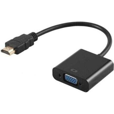Adaptateur HDMI vers VGA avec audio 3,5 mm et port micro USB Convertisseur plaqué or HDTV actif 1080p, comprend un câble audio et un câble micro USB (1/5)