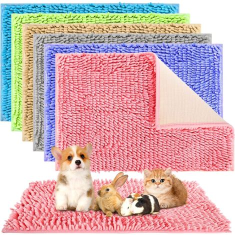 Lot de 6 tapis WRINGKIT pour cobayes, 40 x 60 cm, doublure lavable en polaire, antidérapant (6 couleurs) (1/5)