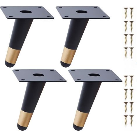 4 x Furniture Legs Oblique Cone Sofa Legs Metal Cabinet Legs for Cabinet, Chair, Coffee Table 10 cm Height (1/5)