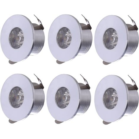 6 Spots 1W encastrables Mini Downlights Plafond pour DIY Vitrine d'affichage éclairage (1/5)