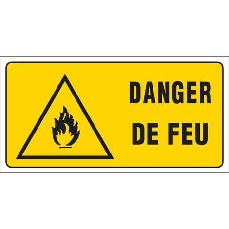Panneau Danger de feu - Rigide 960x480mm - 4000411