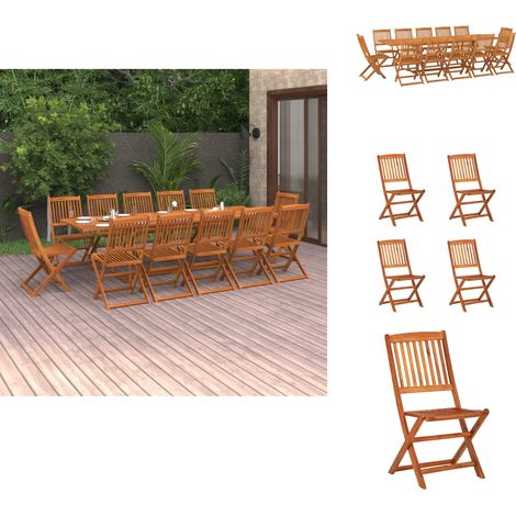 13-tlg. Garten-Essgruppe 280x90x75 cm Massivholz Akazie - Gartenmöbel - Essgruppe - Outdoor Möbel - Holztisch - Gartentisch (1/5)