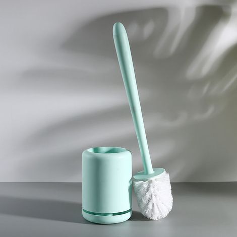 Brosse de toilette murale avec base filtrante et support mural, ensemble brosse et seau pour le nettoyage des toilettes, vert