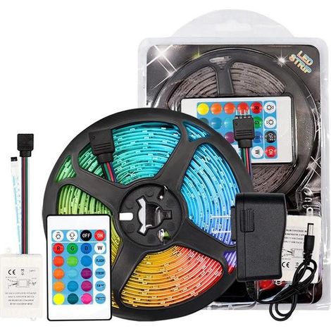 Bande LED, 4,5 m, RGB, télécommande, pour la décoration de meubles, téléviseurs, étagères et environnements intérieurs.-AquaForge (1/5)
