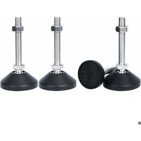 Lot de 4 pieds réglables avec vis de réglage M8x50 pour meubles, pieds de meubles réglables universels en silicone. (1/4)