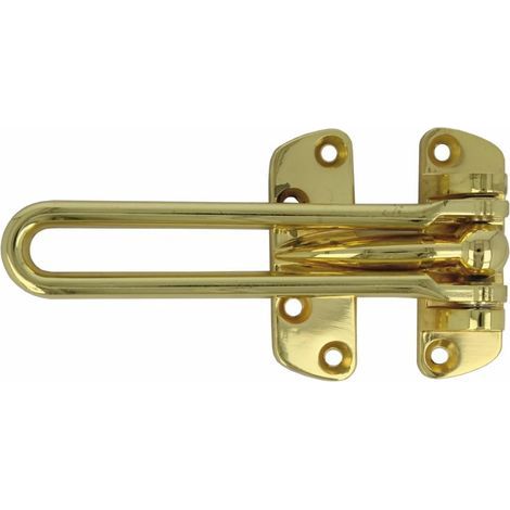 1 - Chaîne De Sécurité - Serrure De Porte - Verrouillage Robuste Par Barre Latérale - Pour Portes D&39entrée Et Fenêtres - Laiton Verni - 12x0cm (1/5)