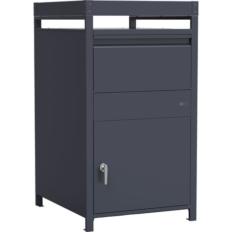 Axi Louis Boîte À Colis En Métal Anthracite Avec Jardinière - 68 X 80 X 124 Cm Boîte Aux Lettres Pour Colis Avec Clé Boite Aux Lettre Colis (1/5)