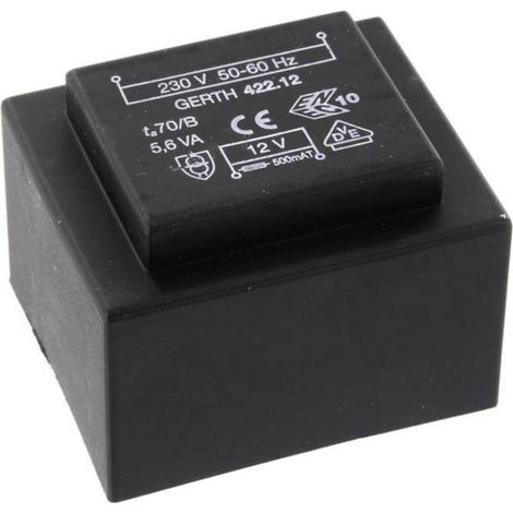 Gerth PTB424802 Transformateur pour circuits imprimés 1 x 230 V 2 x 24 V/AC 5.60 VA 116 mA V050541 (1/2)