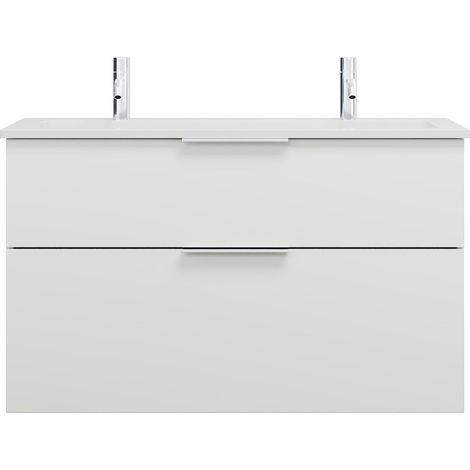 burgbad Eqio lavabo en fonte minérale avec 2 trous pour