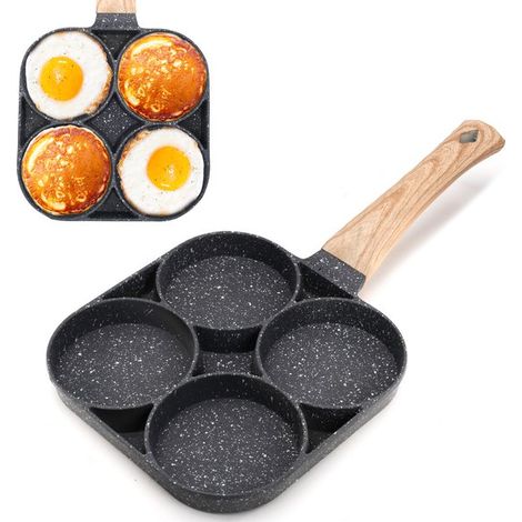 Poêle à œufs et crêpes antiadhésive – Revêtement marbre – Polyvalente – Compatible avec toutes sources de chaleur dont induction (1/5)