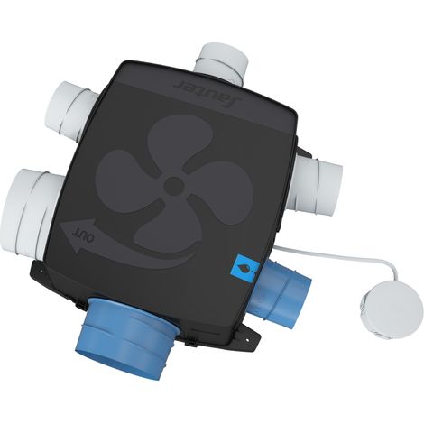 Sauter – VMC simple flux autoréglable extra plat – Détection d'humidité – Installation rapide – 4 sanitaires + 1 cuisine – Niveau sonore < 30 dB(A)