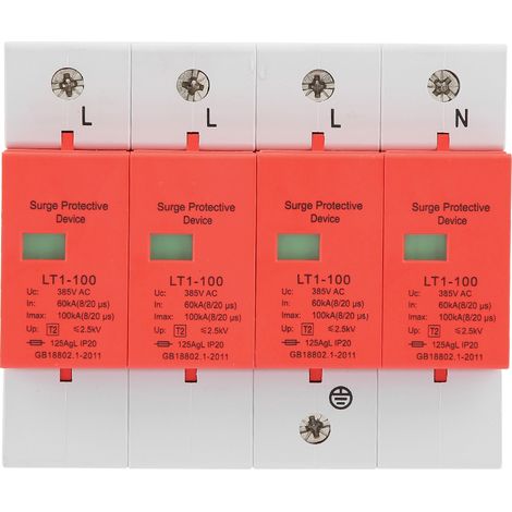 Überspannungsschutzgerät für den Hausgebrauch, 4-polig, 60–100 kA, 420 V Wechselstrom
