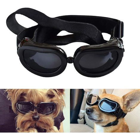 1 Paire Lunettes de protection, Verres anti-UV, Monture en mousse, Sangles réglables, Pour chiens et chats (1/5)
