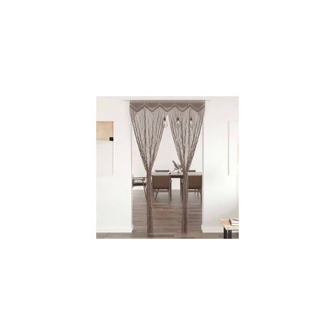 Rideau en macramé taupe 140x240 cm coton - Crezuo (1/4)
