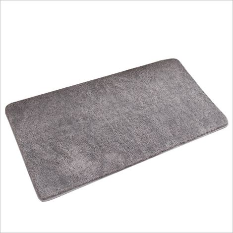 AGE Tapis de douche antidérapant, multifonction, sans ventouse, tapis de baignoire en luffa en PVC texturé doux avec évacuation pour zones humides, séchage rapide (gris, 40 x 60 cm) (1/5)
