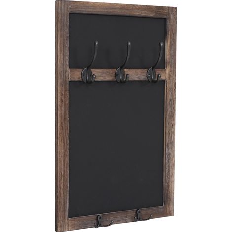 Lavagna da parete HHG-937 con ganci decorativa 55x34cm, marrone