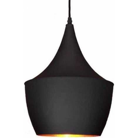 Trade Shop - Pendelleuchte Vintage Industriestil Lampe E27 Anschluss Schwarz CO3824-2 - (1/5)