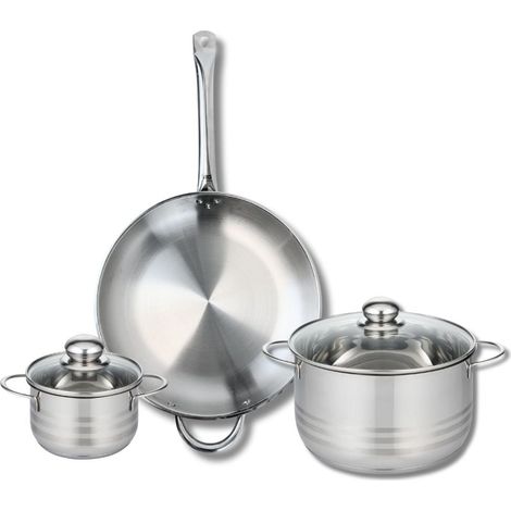 Ensemble de 1 Poêle de cuisson 32 cm et 2 faitouts 14 et 24 cm Elo Profi Brillant (1/5)