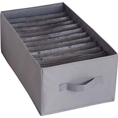 Filiyano-Boîte de rangement à 12 compartiments pour placard, organiseur de tiroir, boîte de rangement pliable, pour pantalons et vêtements, 44 x 25 x (1/5)