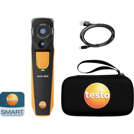 Testo – Caméra thermique sans fil – Plage de mesure -20 à 350 °C – Sensibilité thermique 50 mK – Résolution 256 x 192 pixels – Taux de rafraîchissement 9 Hz