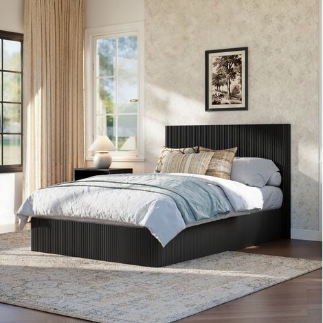 letto contenitore 140x200 matrimoniale idraulico nero OKMYHOME (1/5)