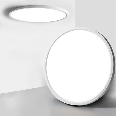 GENERIC-Plafonnier LED 24W,Plafonnier LED Plat, Luminaire Plafonnier 2100lm Blanc Naturel Étanche, 4000K LED Plafonnier Rond Mince Plafonnier LED Applicable à Salle de Bain Salon Chambre à Coucher Cui (1/5)