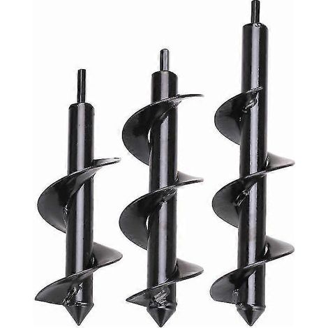 Tarière de jardin 80 et 300 mm (1 pièce), mèches de jardin hélicoïdales, outil de plantation pratique et compatible pour percer rapidement des trous et planter fleurs et arbres.