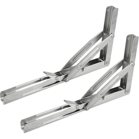 BDD Console pliante robuste, supports de montage mural en acier inoxydable poli pour tables, bancs et étagères (1/4)