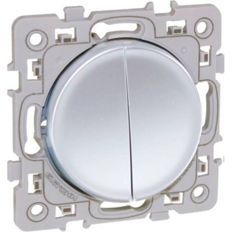 EUROHM SQUARE INTERRUPTEUR DOUBLE VA ET VIENT SILVER - 60410
