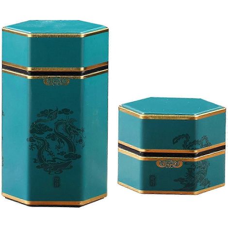 Ensemble de 2 boîtes à thé portables de style chinois, avec fermeture hermétique, idéales pour la cuisine et le garde-manger.-C (1/5)