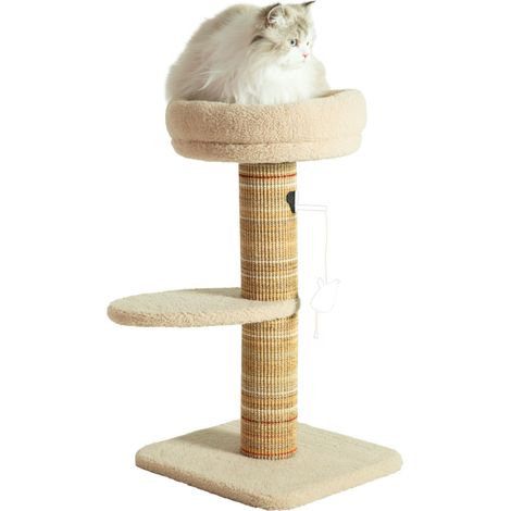 Arbre a chat griffoir - ZOLUX - Stable - Espace de repos - Jeu souris - Sisal - 70 cm - Boréal - Beige (1/5)