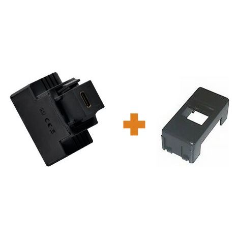 Fanton caricatore 1 USB-C 3A Ricarica rapida 18W da incasso Gewiss System nera - 82902