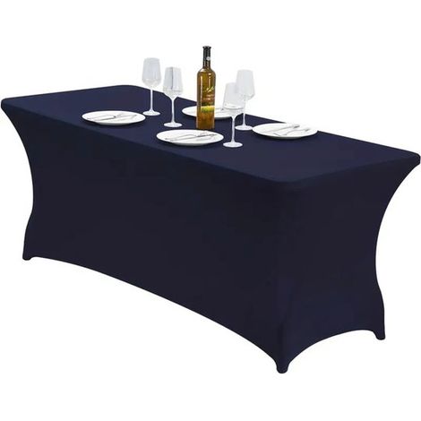 Copertura rettangolare arrotolabile, monopezzo, lavabile e antipiega per tavolo da patio, per eventi, matrimoni, banchetti e feste [18 (1/5)