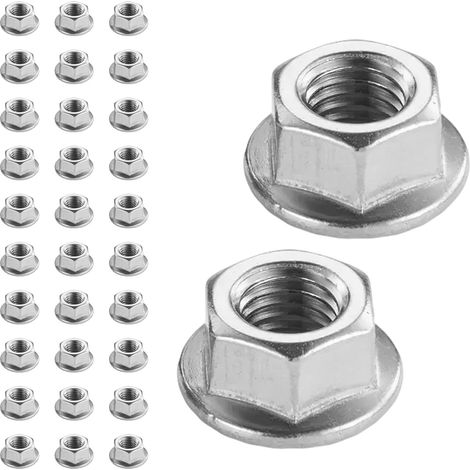 30pcs Ecrou A Embase Crantée M8 304 Acier Inoxydable, Ecrou Hexagonal Pour Vis ø5mm Din 6923 / Iso 4161, M5/M6/M8/M10/M12/M14 (M8 30pcs) (1/5)