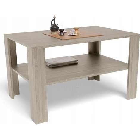 Table Basse EX3 Chêne Sonoma - Table de salon Style contemporain - 100 x 68 x 60 cm (1/5)
