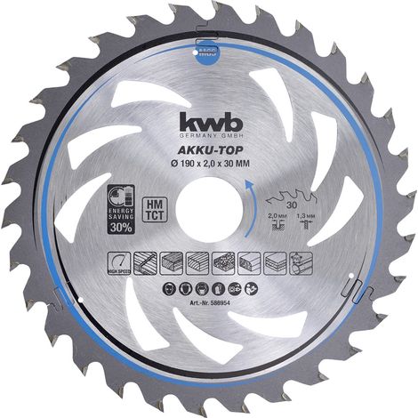 kwb 586954 Hartmetall Kreissägeblatt 190 x 30 x 1.3 mm Zähneanzahl: 30 1 St. (1/3)