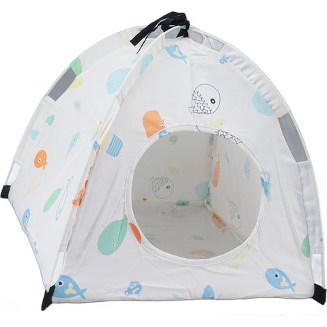 Tente pour chat imprimé dessin animé, amovible, lavable, portable, abri pour chaton et petit chien (1/5)