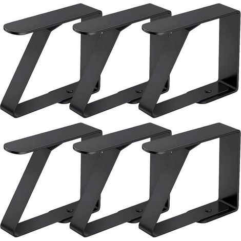 Tischdeckenklammern – Edelstahl – Automatische Anpassung an Tischplattenstärken bis zu 6 cm – Für den Innen- und Außenbereich – Schwarz – 6er-Set (1/5)