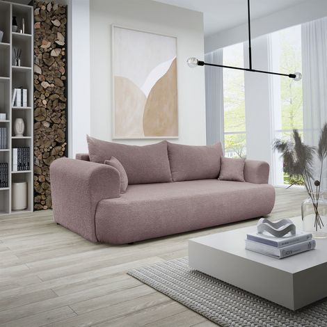 Sofa Schlafsofa 3-Sitzer ANIKE Stoff Now or Never Altrosa (1/4)