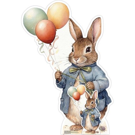 Figurine en carton - Pierre Lapin Avec Des Ballons - Haut 92 cm (1/5)
