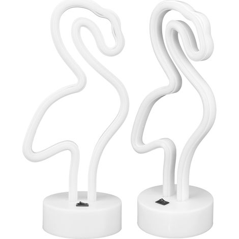Veilleuse LED néon flamant rose, veilleuse de chevet, veilleuse de mariage, cadeau d'anniversaire pour la famille, lampe décorative pour chambre d'enfant, alimentation USB ou piles (1/5)