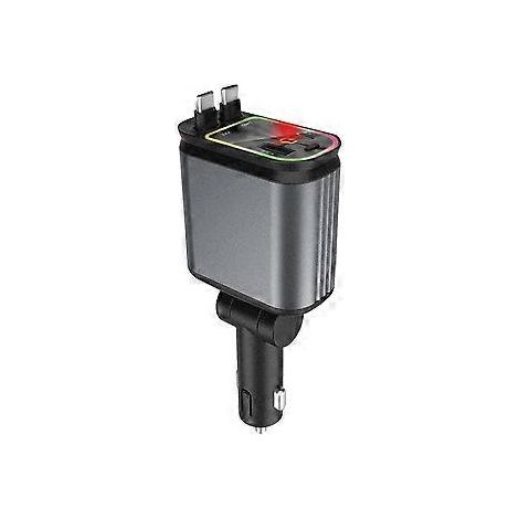 4-in-1-Autoladegerät mit einziehbarem USB-Schnellladekabel und Sternenhimmel-Ambientebeleuchtung
