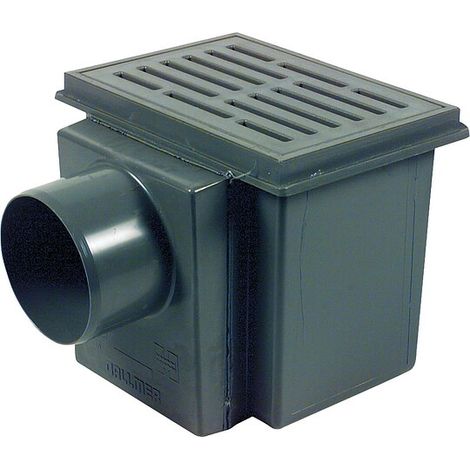 Kellerablauf 150 x 220 mm DN 100 / 3° geneigt waagerecht - schwarz