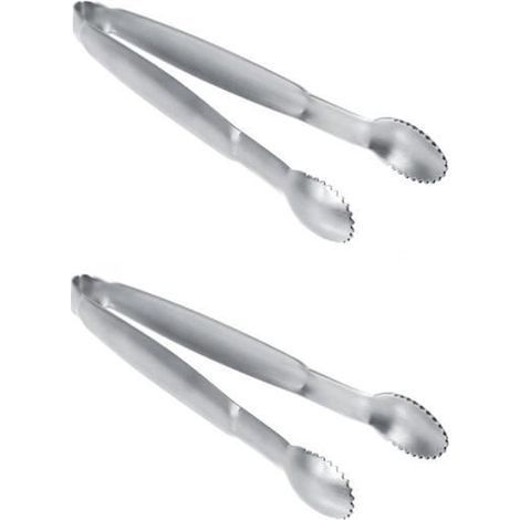 2 pièces, pince de cuisine en acier inoxydable, 10 cm, conception zigzag, pour sucre/olives/légumes, service repas et buffets