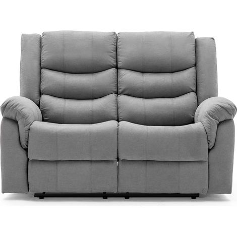 SEATTLE MANUAL FABRIC RECLINER 3+2+1 SUITE SOFA ARMCHAIR SET GREY 2 SEATER