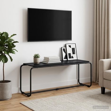 vidaXL Soporte de TV 113.5 x 35.5 x 42 cm Roble Negro (1/5)